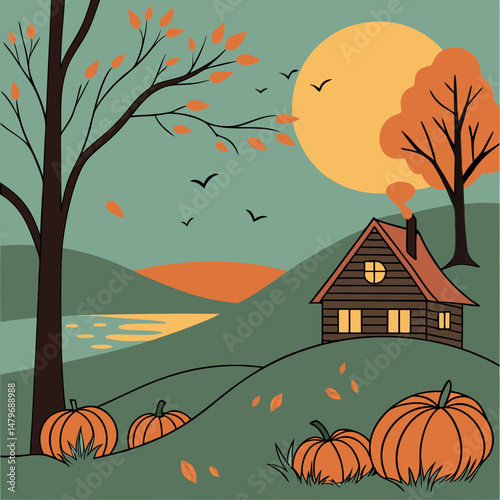 Thanksgiving day background, Thanksgiving day concept wallpaper, Thanksgiving day illustration, ai generate landscape