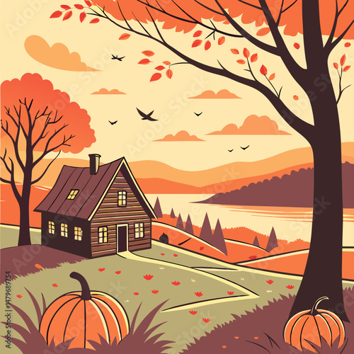 Thanksgiving day background, Thanksgiving day concept wallpaper, Thanksgiving day illustration, ai generate landscape