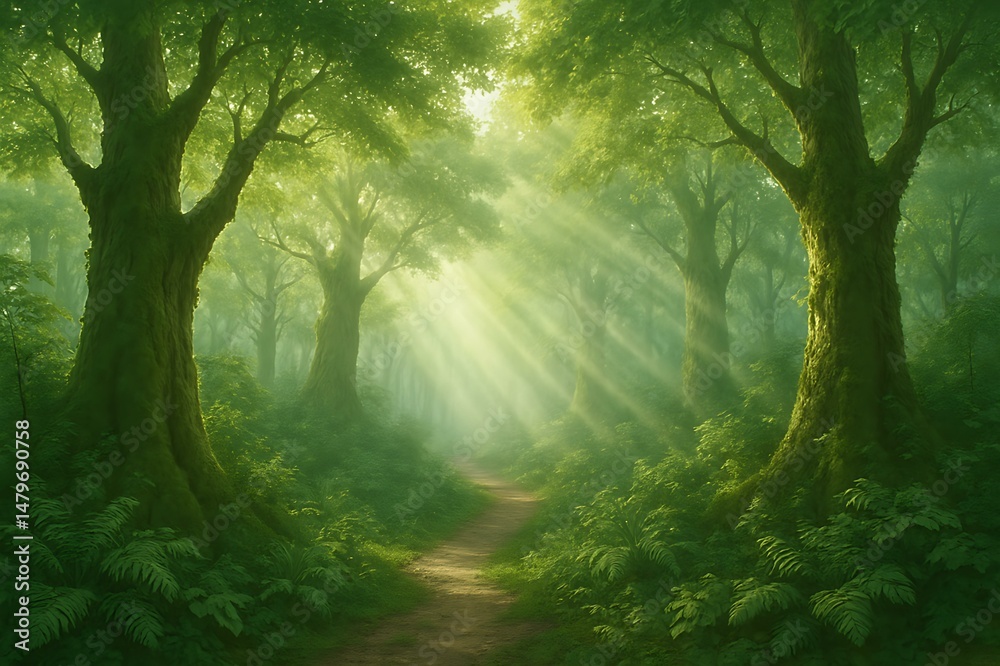 Obraz premium morning in the forest