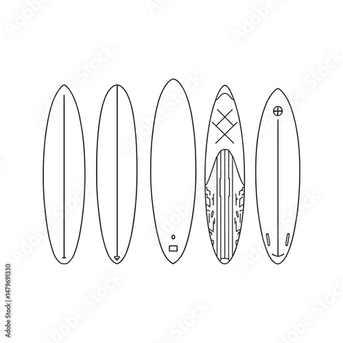 minimalist paddleboard illustration on smooth water vector art