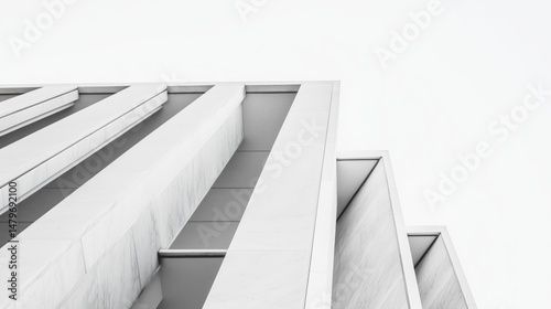 Minimalist White Marble Column Facade