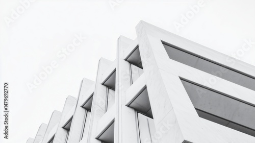 Minimalist White Marble Column Facade