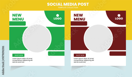 Restaurant social media post templates new menu