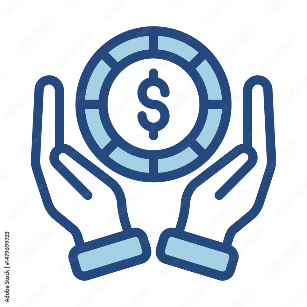 Holding Dollar Coin Holding Dollar Coin