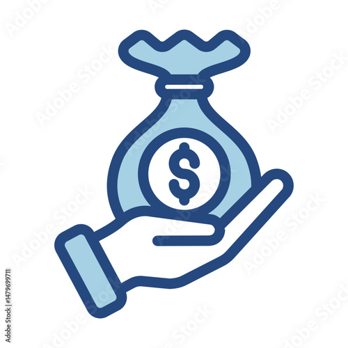 Hand Offering Money Bag Icon