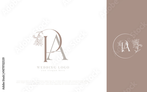 PA Wedding Logo with Floral Wreath