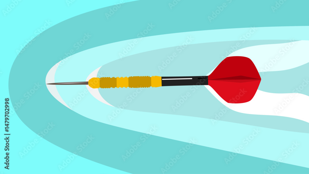dart flight, flat color illustration dart flight, flat color illustration