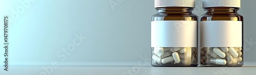 Pills in bottles, healthcare, studio
