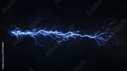 Wallpaper Mural Electric Blue Lightning Bolt Streaking Across a Dark Night Sky Background Torontodigital.ca
