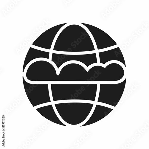 Vector Illustration of Global Connectivity and Cloud Network Concept for Internet and Communication