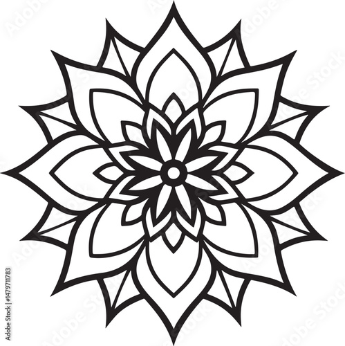 line art vector mandala icon set 