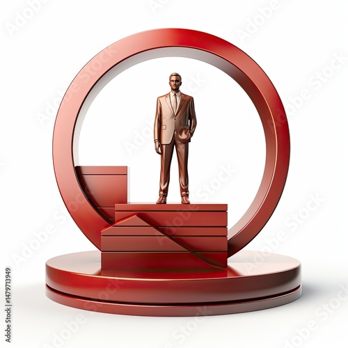 Symbolic Leadership and Innovation: Growth and Success Trophy Figurine for Achievement and Professional Milestone Recognition
