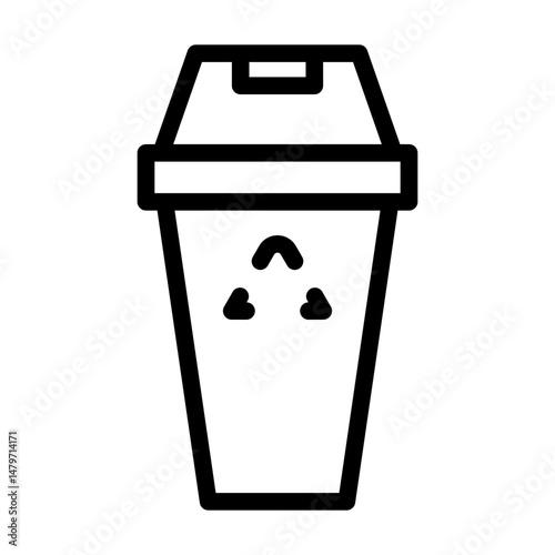 recycle bin line icon