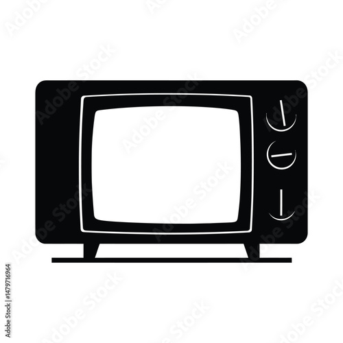 Television Silhouette Vector Black and White
