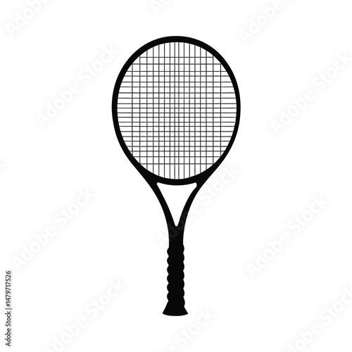 Tennis Racket Contour Drawing Digital Art File