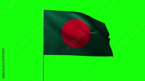 Greenbox Flag Waving on Pole