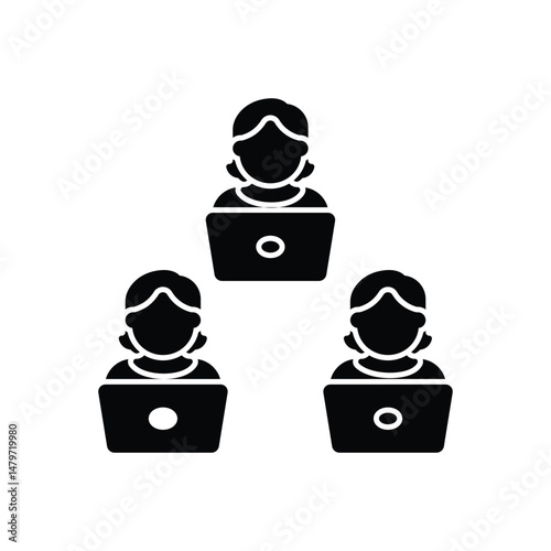 Online meeting Vector icon which can easily modify or edit