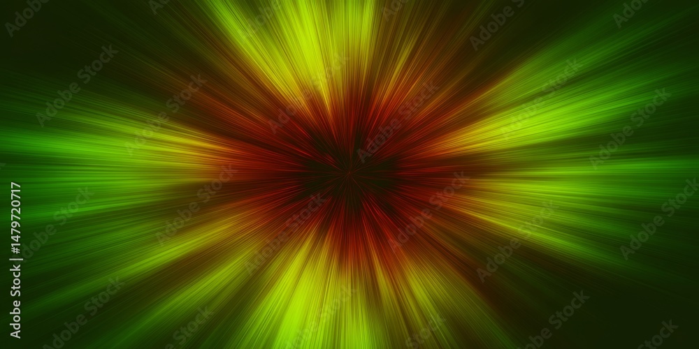 Obraz premium Abstract Radial Burst with Green Yellow and Red Color Combination
