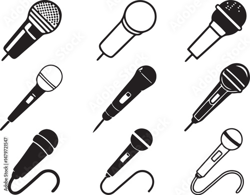 microphone line art vector design 