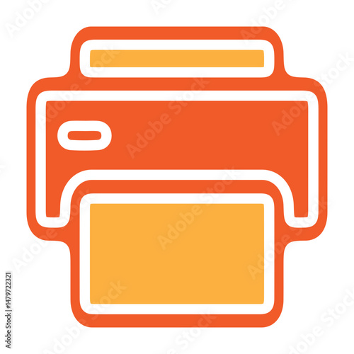 Print Button Vector Glyph Two Colors Icon Design