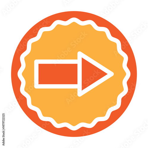 Next Button Vector Glyph Two Colors Icon Design