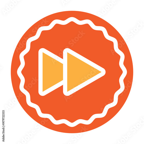 Forward Button Vector Glyph Two Colors Icon Design