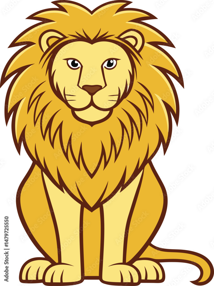 Naklejka premium Lion color vector image icon 