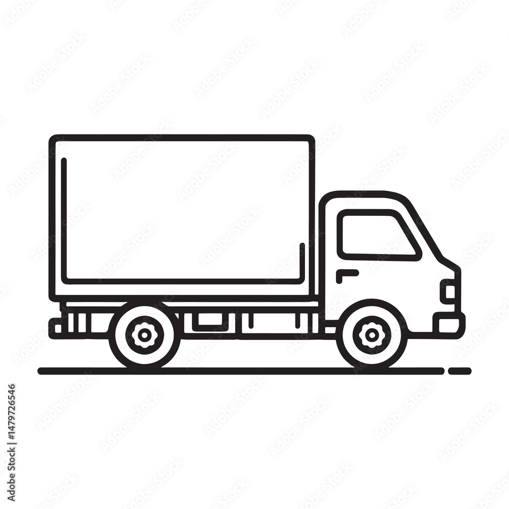 modern line drawing of moving truck for home services modern line drawing of moving truck for home services
