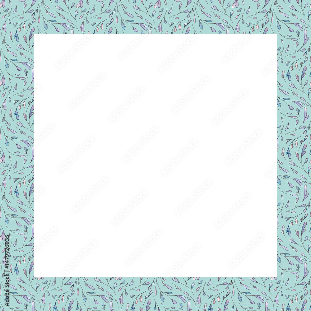 Watercolor frame of flowers. Design of postcards, greetings, for things, textiles Watercolor frame of flowers. Design of postcards, greetings, for things, textiles