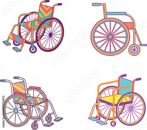 wheelchair color illustration design 