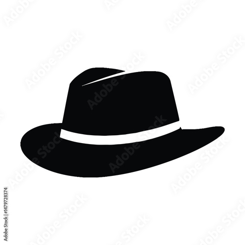 Hat Silhouette Clipart on White Background