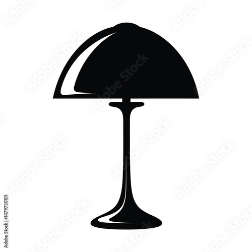 Lamp Silhouette Clipart on White Background