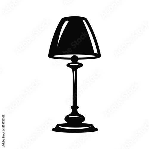 Lamp Silhouette Clipart on White Background