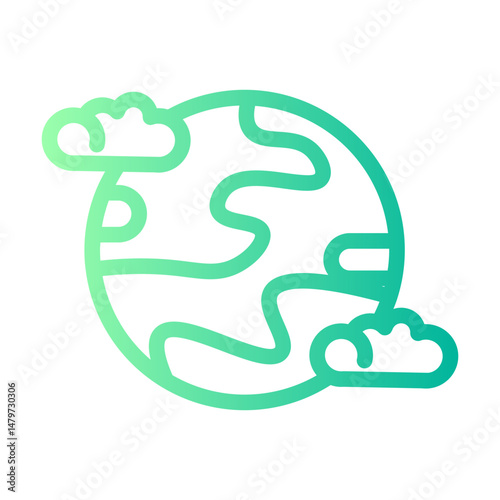planet earth gradient icon