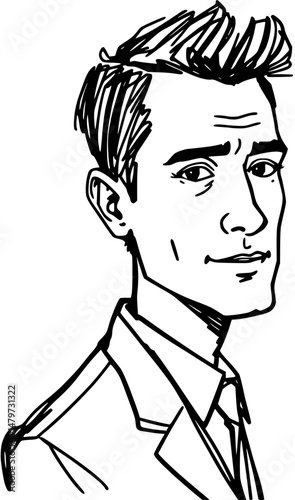 Sketch of a Man in a Suit and Tie