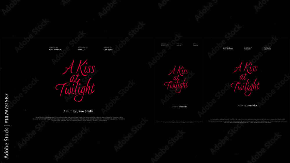 Cinematic Film Title Card, Movie Poster Typography Overlay 192 | Fully ...