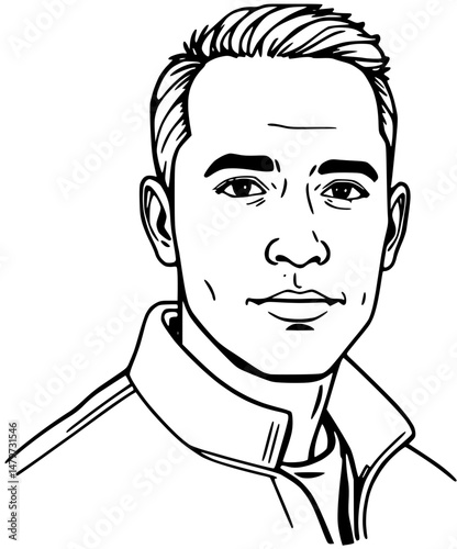 Detailed Portrait of a Man with Short Hair