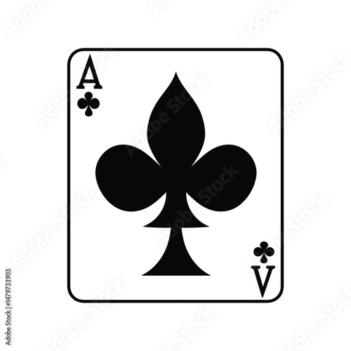 Playing Cards Silhouette Clipart on White Background