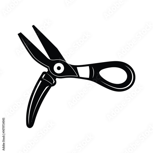 Pliers Silhouette Clipart on White Background