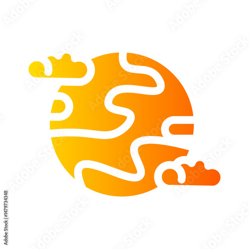 planet earth gradient icon