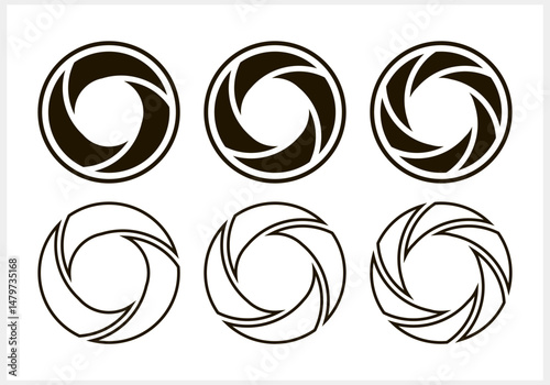 Camera cinema clipart. Circular designs icon isolated. Video vector stock illustration