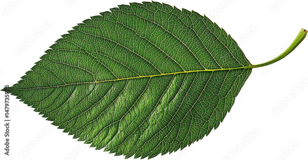 Fototapeta premium Close-up View of a Vibrant Green Leaf