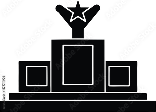 winner podium vector icon.