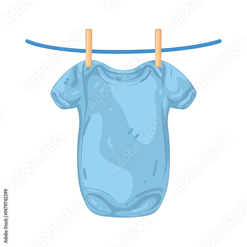 Illustration of Drying Baby Clothes