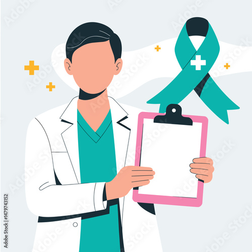 Doctor wearing mask and stethoscope