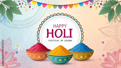 Happy holi festival social media post banner poster
