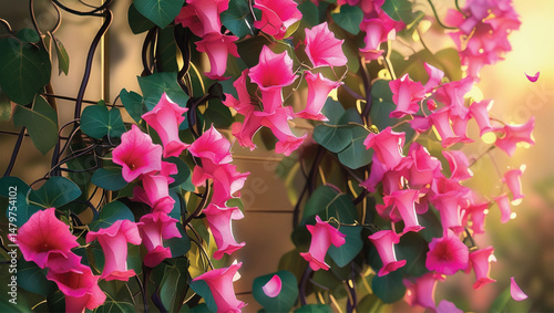 Pink and yellow flowers