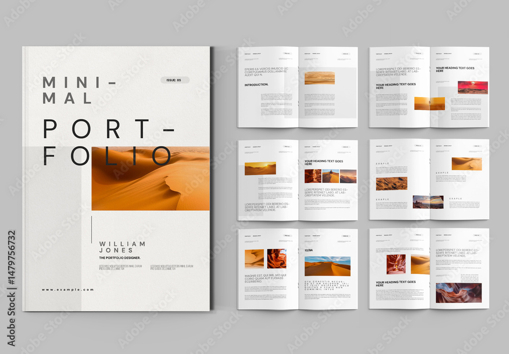 Creative And Minimalist Portfolio Layout Stock Template | Adobe Stock
