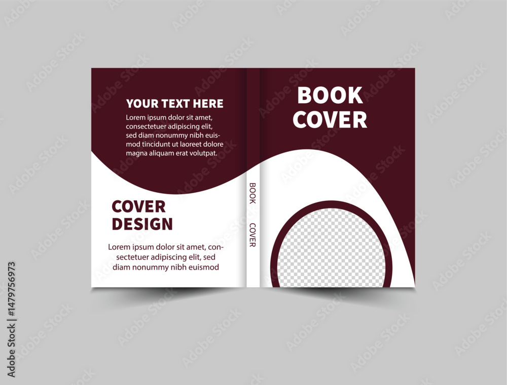 Fototapeta premium Book Cover Template Design Maroon Annual Report Magazine notebook Vector Illustration
