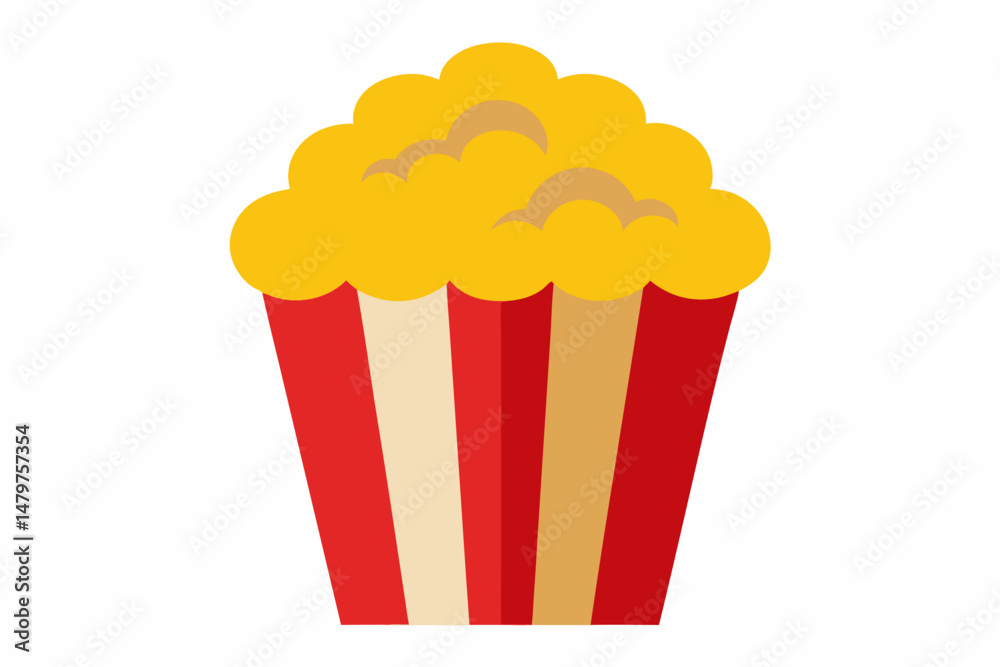 popcorn in a box vector illustration, popcorn box symbol popcorn in a box vector illustration, popcorn box symbol